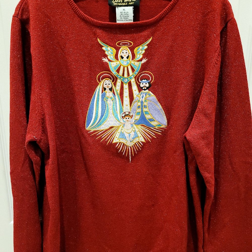 BOB MACKIE NATIVITY SWEATER XL